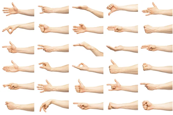 Multiple male caucasian hand gestures — Stock Photo, Image