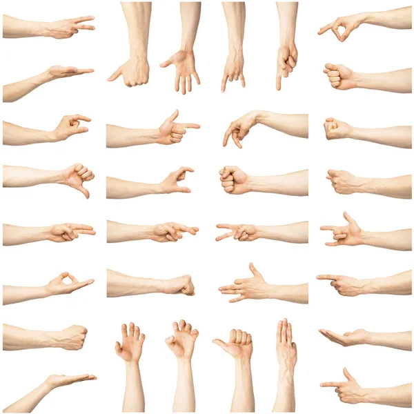 Multiple male caucasian hand gestures — Stock Photo, Image