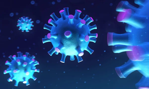 Visualisasi Virus Coronavirus 2019 Ncov Berbahaya Yang Telah Menginfeksi Hampir — Stok Foto