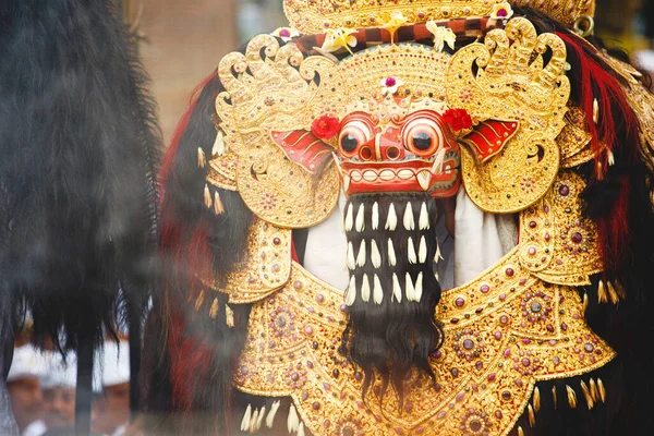 Figura Tradicional Barong Balinês Cerimônia Rua Ilha Bali Indonésia Fechar — Fotografia de Stock