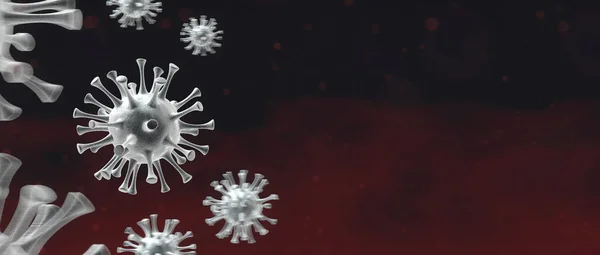 Microscopic View Infectious Virus Contagion Propagation Disease Corona Covid Rendering — Stock Photo, Image