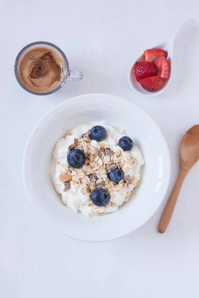 Muesli et café expresso — Photo