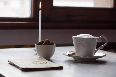 een kopje koffie latte