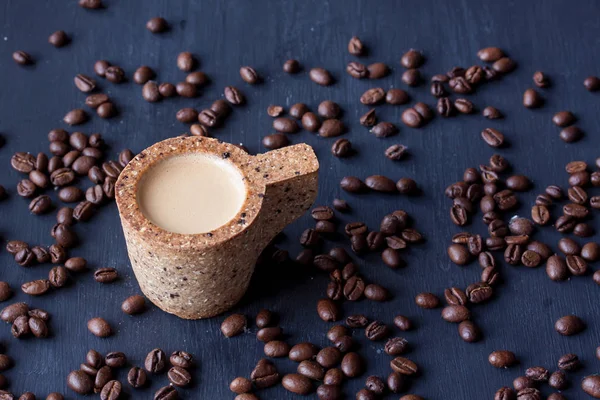 Coffee in a cookie cup — Stock Photo, Image