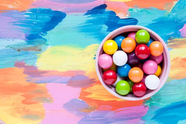 Bubble gummy candies on a colorful background — Stock Photo, Image