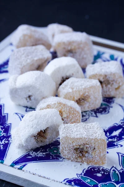 Turkish Delights in a plate — Stock Photo, Image