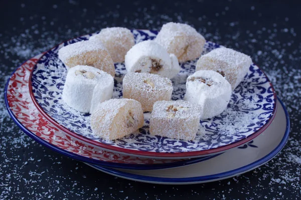 Turkish Delights in a plate — Stock Photo, Image