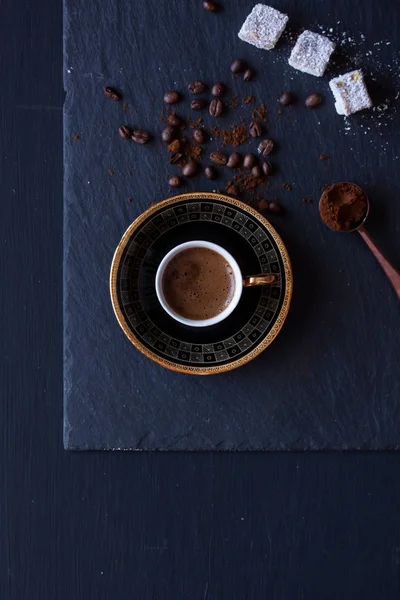 Turkish coffee and Turkish delight — Stock Photo, Image