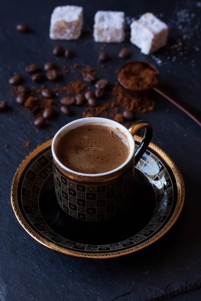 Caffè turco e delizia turca — Foto Stock