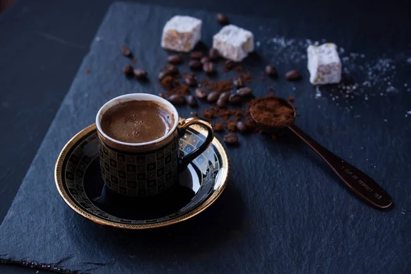 Török kávé és török csemege — Stock Fotó