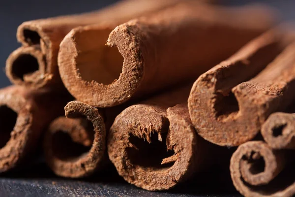 Cinnamon Sticks Spice Black Background — Stock Photo, Image