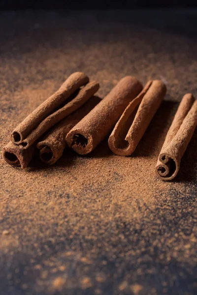 Cinnamon Sticks Spice Black Background — Stock Photo, Image