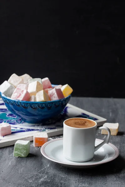 Kawa Turecku Turkish Delight Lokum — Zdjęcie stockowe