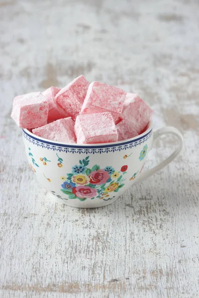 Marmeladkonfekt Med Rose Smaksatt Lokum — Stockfoto