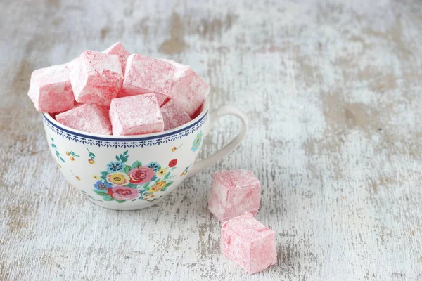 Turkish Delight Różą Aromatyzowane Lokum — Zdjęcie stockowe