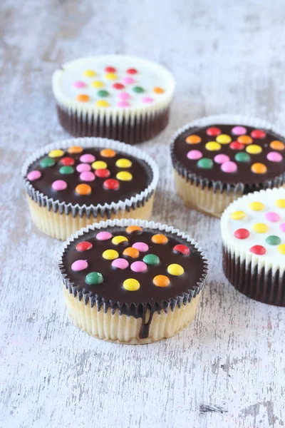 Cupcakes Met Suiker Coating Chocolade — Stockfoto