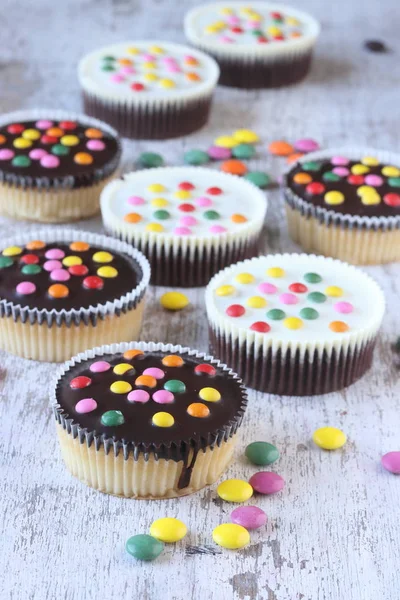 Cupcakes Med Socker Belagda Choklad — Stockfoto