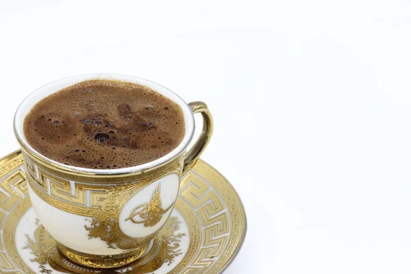 Turkiskt Kaffe Vit Bakgrund — Stockfoto
