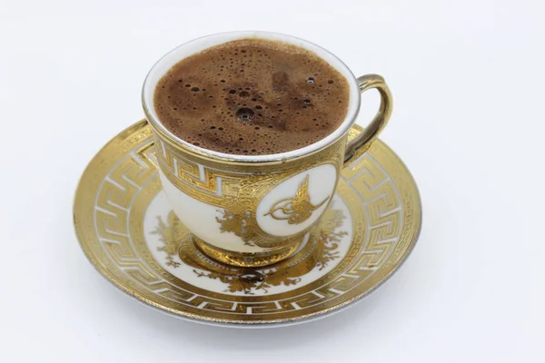 Turecká Káva Bílém Pozadí — Stock fotografie