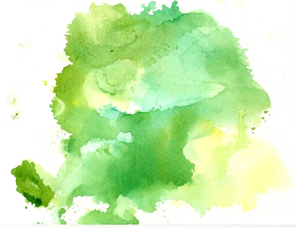 Hand Drawn Watercolor Green Yellow Background — Stock Photo, Image