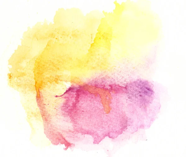 Ręcznie Rysowane Akwarela Różowy Tło Żółty — Zdjęcie stockowe