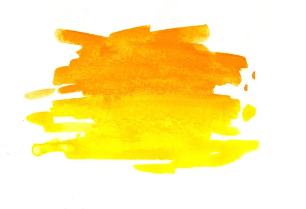 Acuarela Dibujada Mano Etiqueta Amarilla — Foto de Stock
