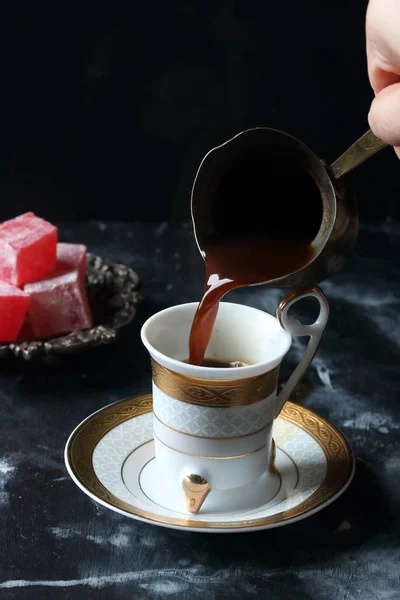 Türkischer Kaffee Und Türkischer Genuss — Stockfoto