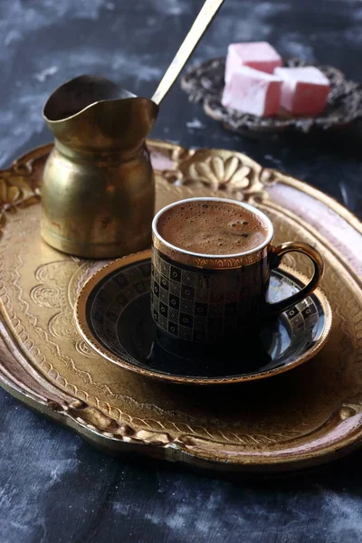 Turkiskt Kaffe Och Turkisk Delight — Stockfoto