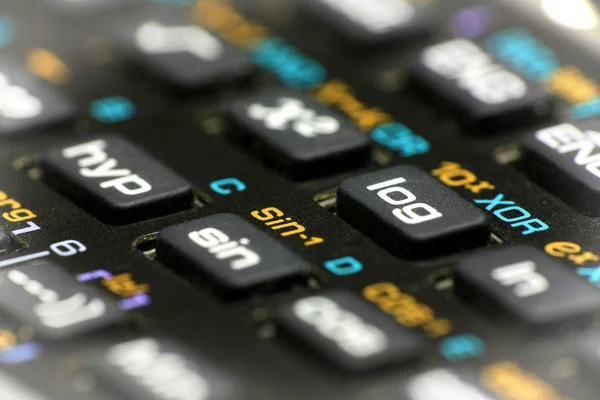 Wetenschappelijke rekenmachine knoppen close-up Stockafbeelding