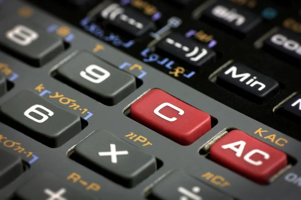 Wetenschappelijke calculator duidelijk en reset knoppen — Stockfoto