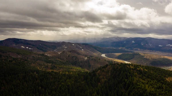 Vista Sulle Montagne Natura Dell Ucraina Carpazi Foreste Con Alberi — Foto Stock