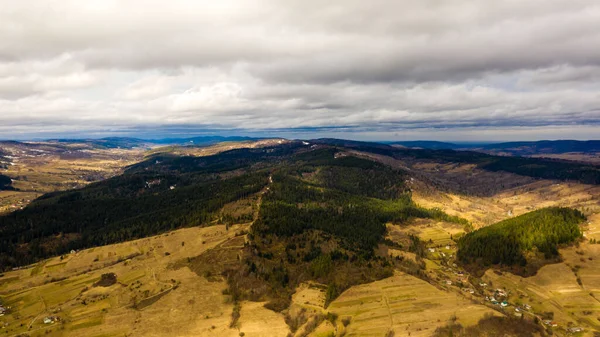 Vista Sulle Montagne Natura Dell Ucraina Carpazi Foreste Con Alberi — Foto Stock