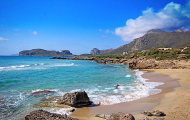  Balos Beach Yunanistan Crete adasındaki manzara.