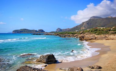  Balos Beach Yunanistan Crete adasındaki manzara.
