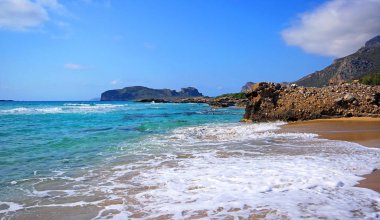  Balos Beach Yunanistan Crete adasındaki manzara.