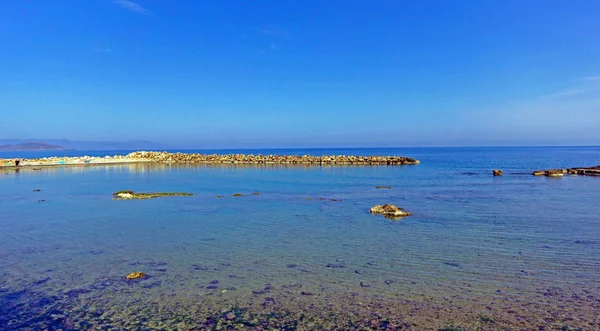 在希腊的克里特岛也海滩的风景. — 图库照片