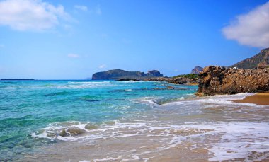  Balos Beach Yunanistan Crete adasındaki manzara.
