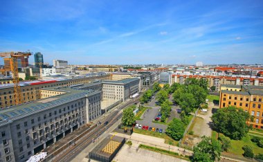 Berlin siluetinin havadan görünümü. Almanya