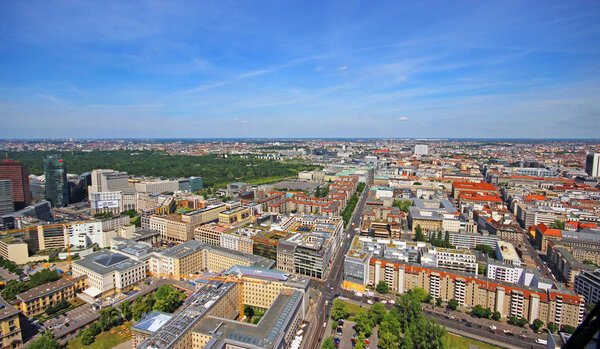Aerial view of Berlin skyline. Germany