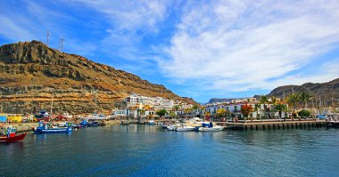 Mogan Gran Canaria Kanarya Adaları Arguineguin Puerto limanda. İspanya