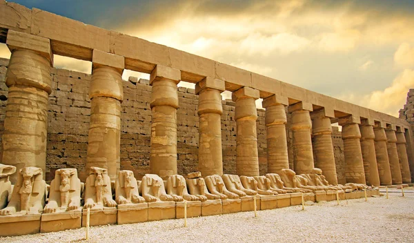Anscient Świątyni Karnak Luksorze Zniszczony Tebach — Zdjęcie stockowe
