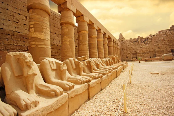 Anscient Chrám Karnak Luxoru Zřícenina Théby Egypt — Stock fotografie