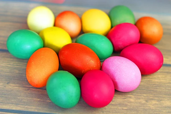 Velikonoční Vajíčka Dřevěném Pozadí — Stock fotografie