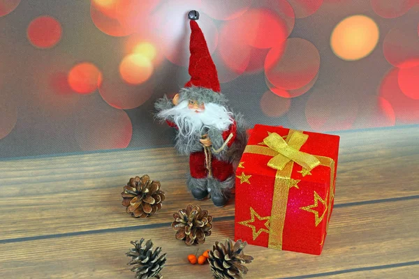 Adornos Navidad Sobre Fondo Abstracto —  Fotos de Stock