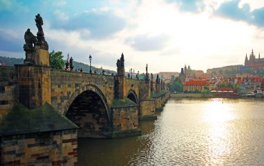 Prag 'ın havadan görünüşü. Çek Cumhuriyeti