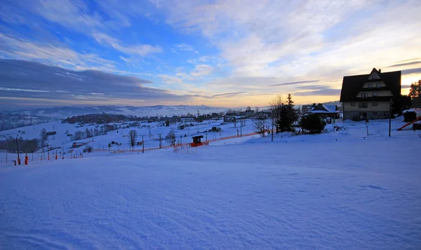 Beautiful Winter Scenery Bukowina Tatrzanska — Stock Photo, Image