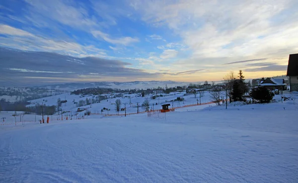 Hermoso Paisaje Invierno Bukowina Tatrzanska — Foto de Stock