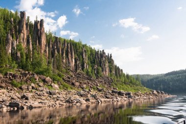 Big river of Krasnoyarsk territory. Siberia, Russia clipart
