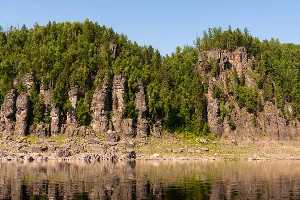 Tunguska. Grande rio da Sibéria Oriental. Território de Krasnoyarsk . — Fotografia de Stock