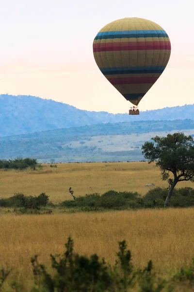 Bir sıcak hava balonu seyahat. Kenya, Afrika — Stok fotoğraf